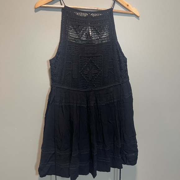 Free People Black Crochet Backless Dress - Picture 2 of 7